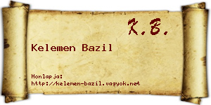 Kelemen Bazil névjegykártya